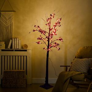 1.5m Christmas Snowy Birch Tree with 72 Warm White LEDs