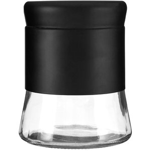 Luca Black Steel and Glass Storage Jar - 800ml
