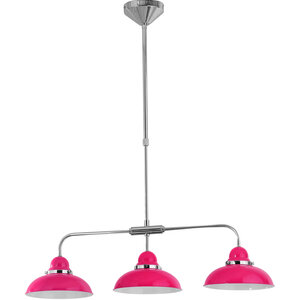 Jasper Hot Pink and Chrome 3 Light Pendant