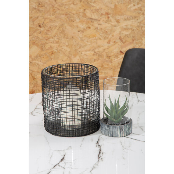 Trento Woven Wire Candle Holder with Glass Insert