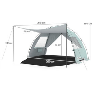 6 Person Beach Tent Sun Shelter with Canopy