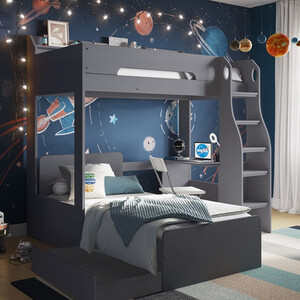 Cosmic L Shaped Bunk Bed Grey