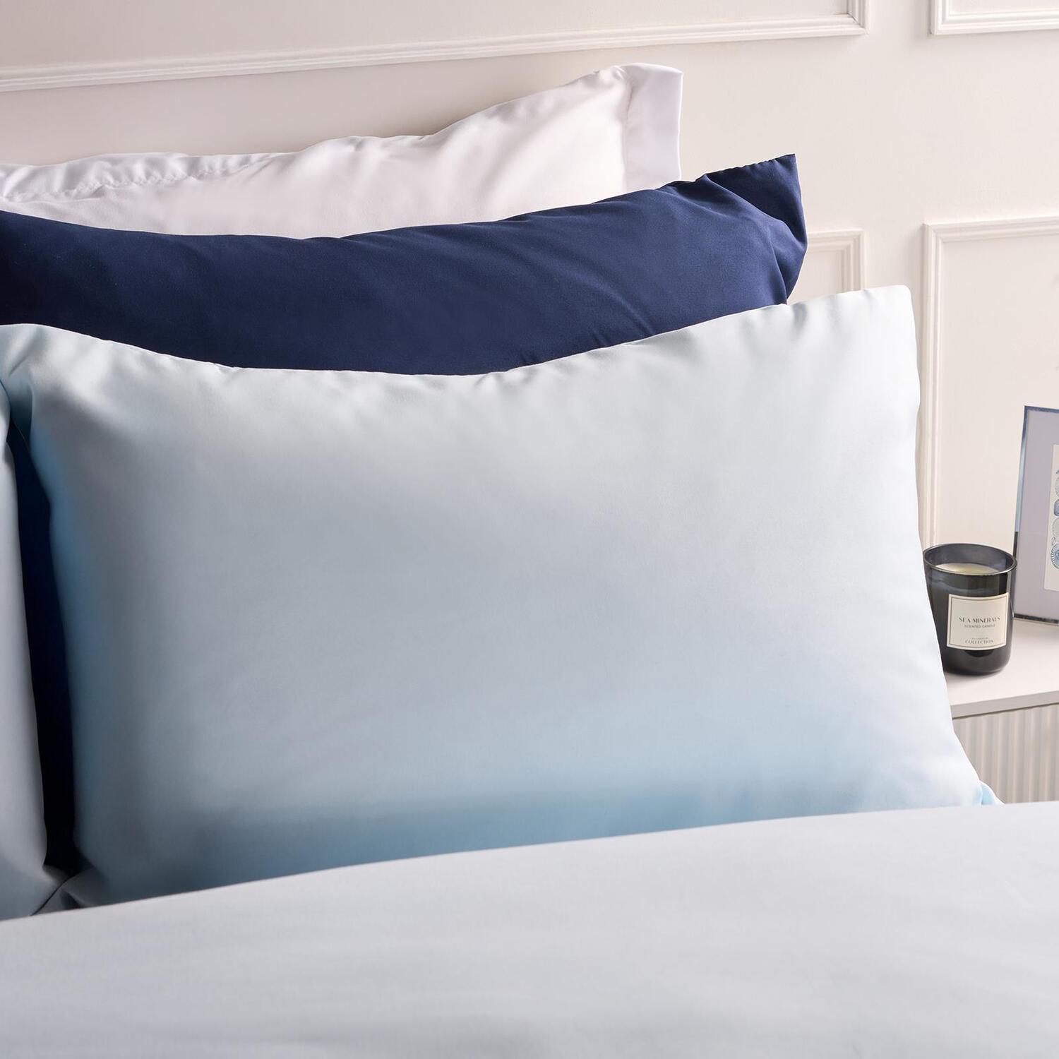 OHS 2 Pack Soft Microfibre Wrinkle Resistant Housewife Pillowcases in Light Blue | Size: Standard Pillow Case
