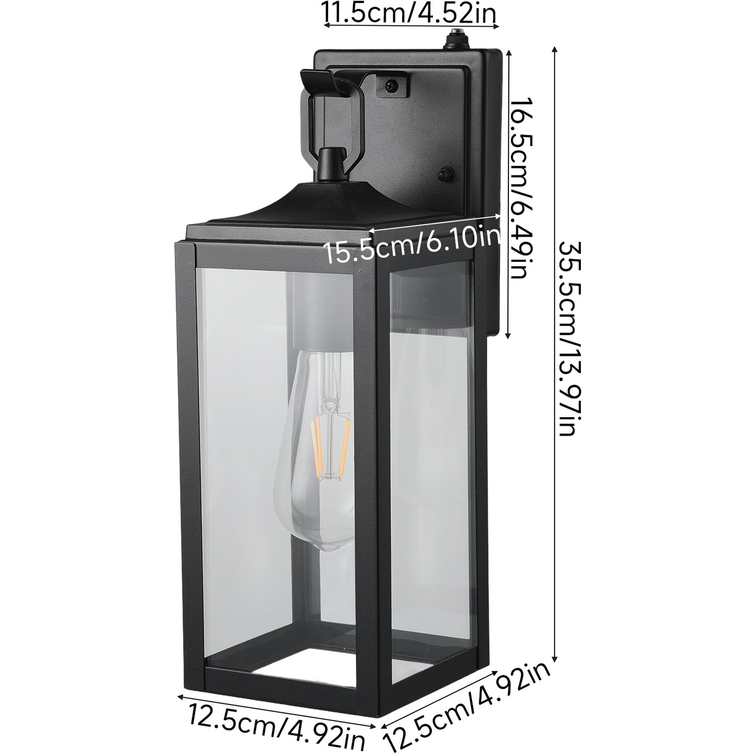 Weatherproof Modern Outdoor Wall Light For Garden And Porch - Black