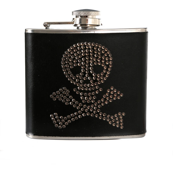 Auden5Oz S/S Hip Flask Skull Diamante