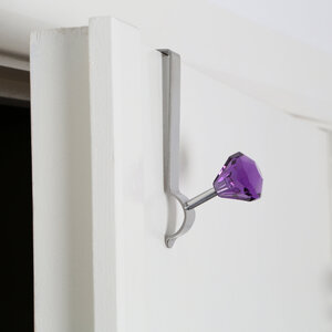 Jaxen Over Door Purple Diamante Single Hook