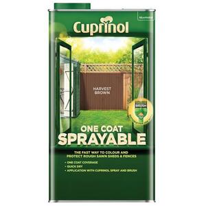 Cuprinol One Coat Sprayable Fence Treatment Harvest Brown 5L - 5355973
