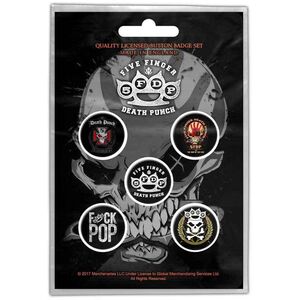 Five Finger Death Punch Logo Badge (Pack of 5)