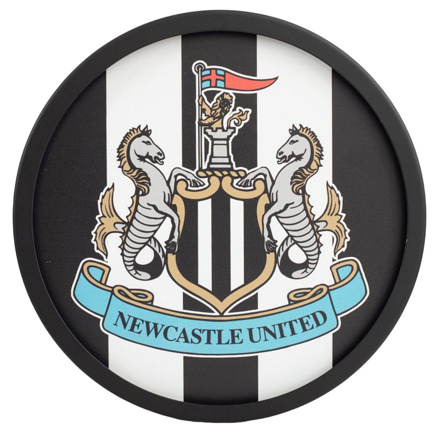 Newcastle United Fc Metal Crest Sign - White/Black/Grey