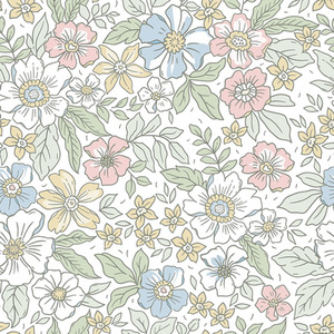Gorgeous Gardenia Wallpaper in Soft Pastels