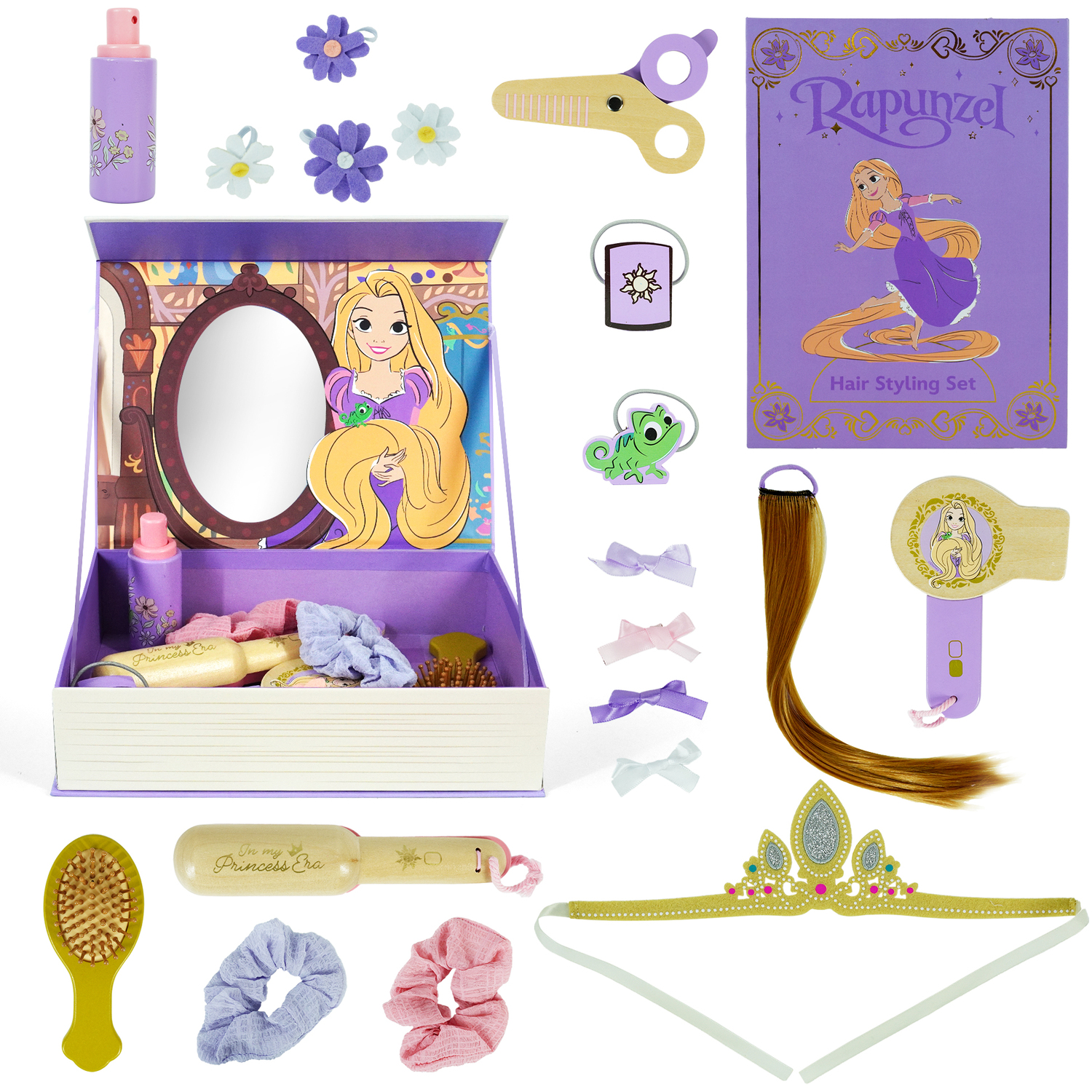 DISNEY Princess Wooden Storybook Pretend Playset - 4 Character Designs - Black / 5cm / 24 x 18 x 6 cm