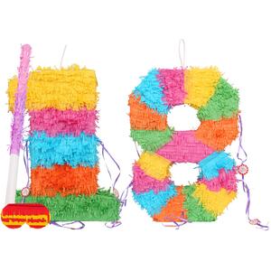 18th Birthday Pinata Set with Stick & Blindfold - Pink Stick