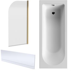 Round Single Ended 1700x700 Shower Bath Set