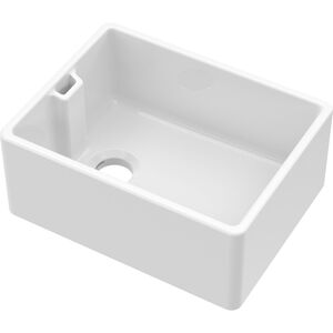 Fireclay Single Bowl Belfast Kitchen Sink with Overflow, No Tap Hole, 595mm
