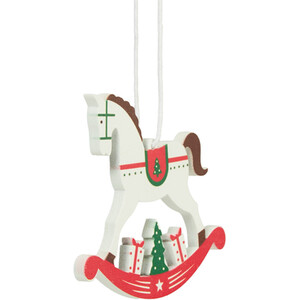 Set of 6 Rocking Horse Hanging Decorations