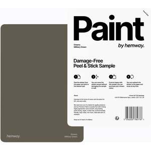 Hemway Chalk Based Furniture Paint A5 Sample, Military Green, Peel & Stick