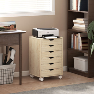 HOMCOM 6 Drawer Vertical File Cabinet with Quiet Drawers
