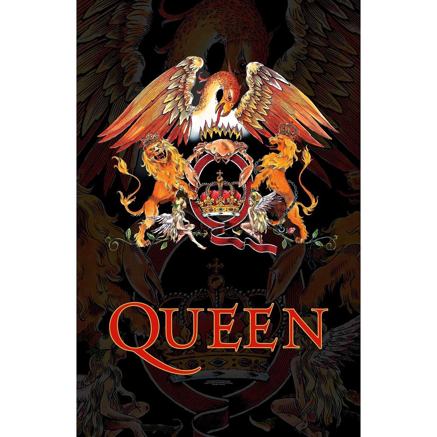 Queen Crest Textile Poster - Black/Orange