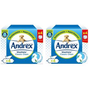 Andrex Classic Clean Washlets Moist Toilet Wipes 8 Pack