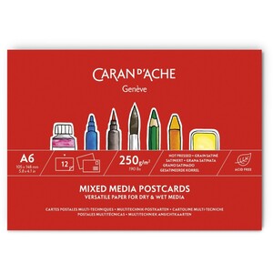 Caran d'Ache Mixed Media Postcards A6 12-Pack 250gsm