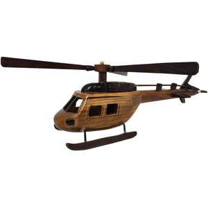 Aero Range Handcrafted Wooden Vintage Helicopter Model 30 cm