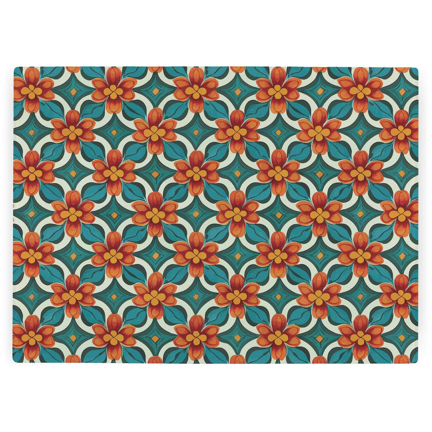 Image of Orange Floral Tile Worktop Protector -&hellip;