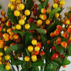 Pack of 6 x 70cm Artificial Orange Berry Spray Premium