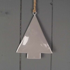 Festive Hanging Grey Enamelled Tree