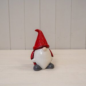 Traditional Glossy Red/White Ceramic Santa Gonk