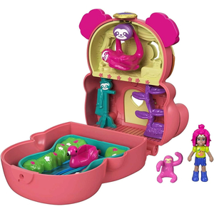 Polly Pocket Flip and Find Sloth Compact - Dual-Play Flip Feature