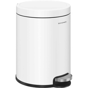 Steel Bathroom Pedal Bin Soft Close Inner Bucket, White