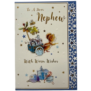 To Dear Nephew Cap and Gifts Design Birthday Card