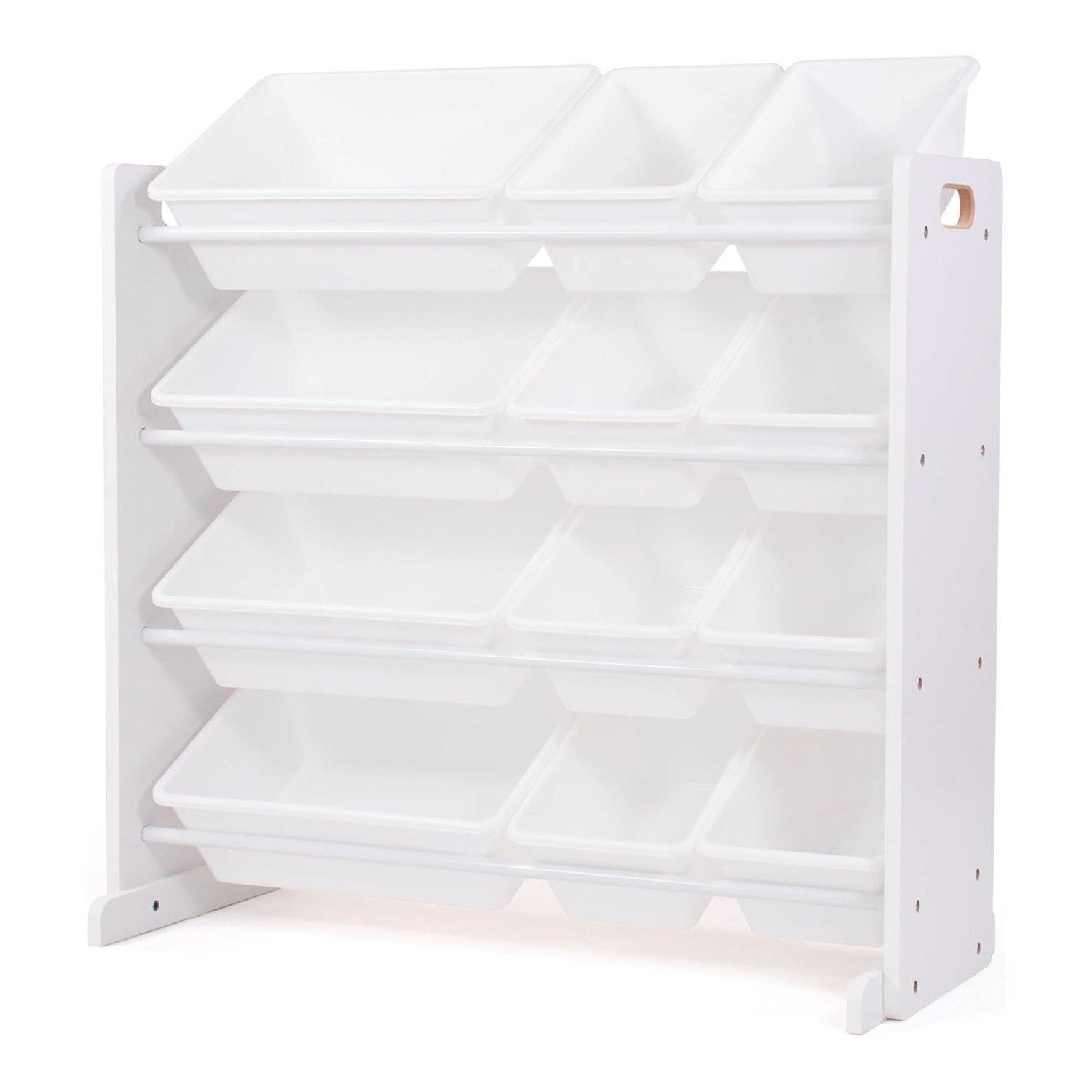 I Love Fancy Dress Ltd Kids Wooden Toy Storage Organiser White 12 Bin Storage Unit For Bedroom Playroom Nursery Room - White