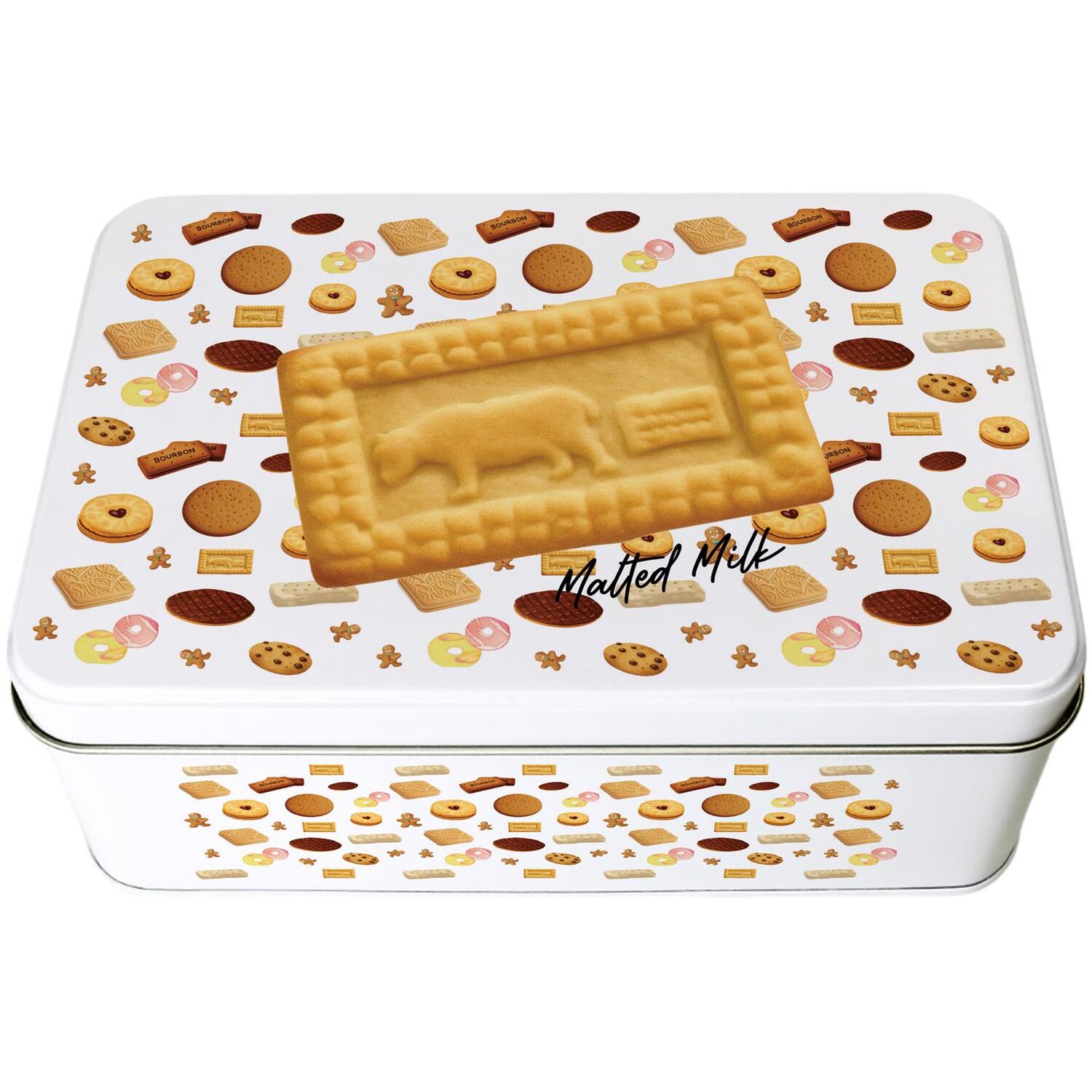 B&Q - Malted Milk Biscuit TinRectangular Metal Storage Container For Baking Novelty Kitchen Gifts 195 X 125 X 75mm - Image 2