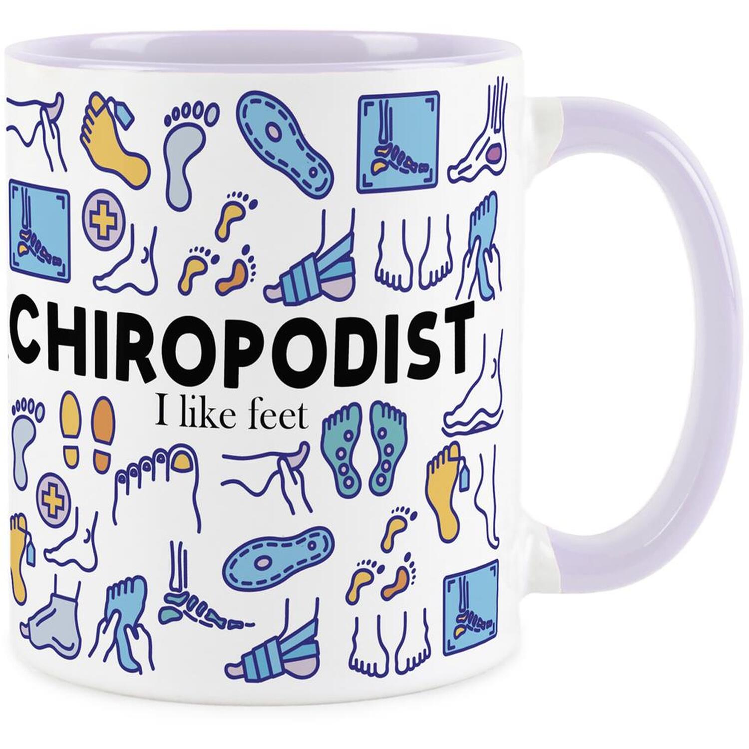 Purely Home Novelty Chiropodist Lilac Mug - Coffee/Tea Ceramic Cup Gift - Lilac