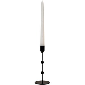 Four Candle Small Black Single Candle Holder with Ball Detail