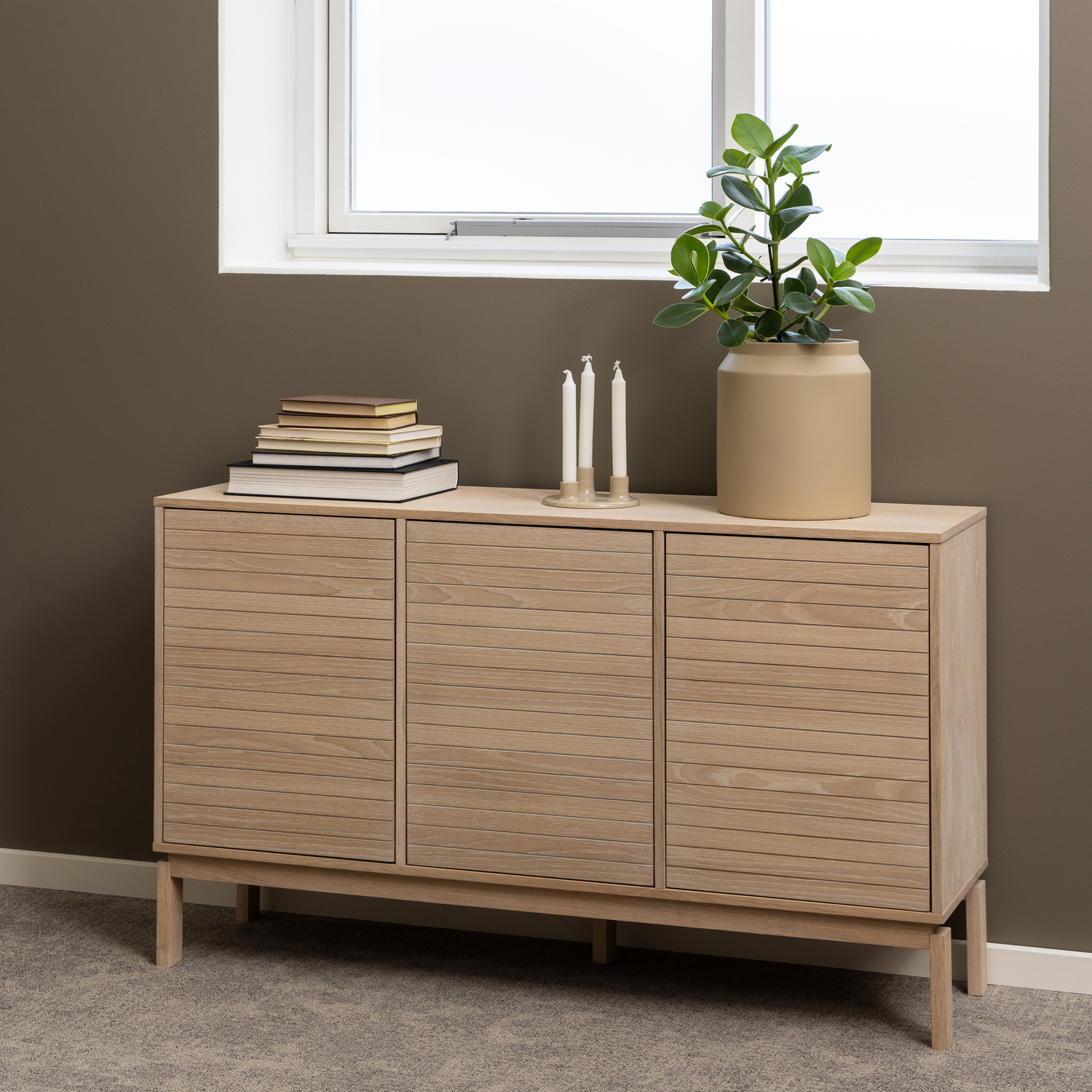 Furniture To Go Linley 3 Door Sideboard In White Oak - White Oak