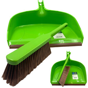 Deluxe Garden Dustpan & Brush Set Large Outdoor Dustpan with Stiff Bristle Hand Brush