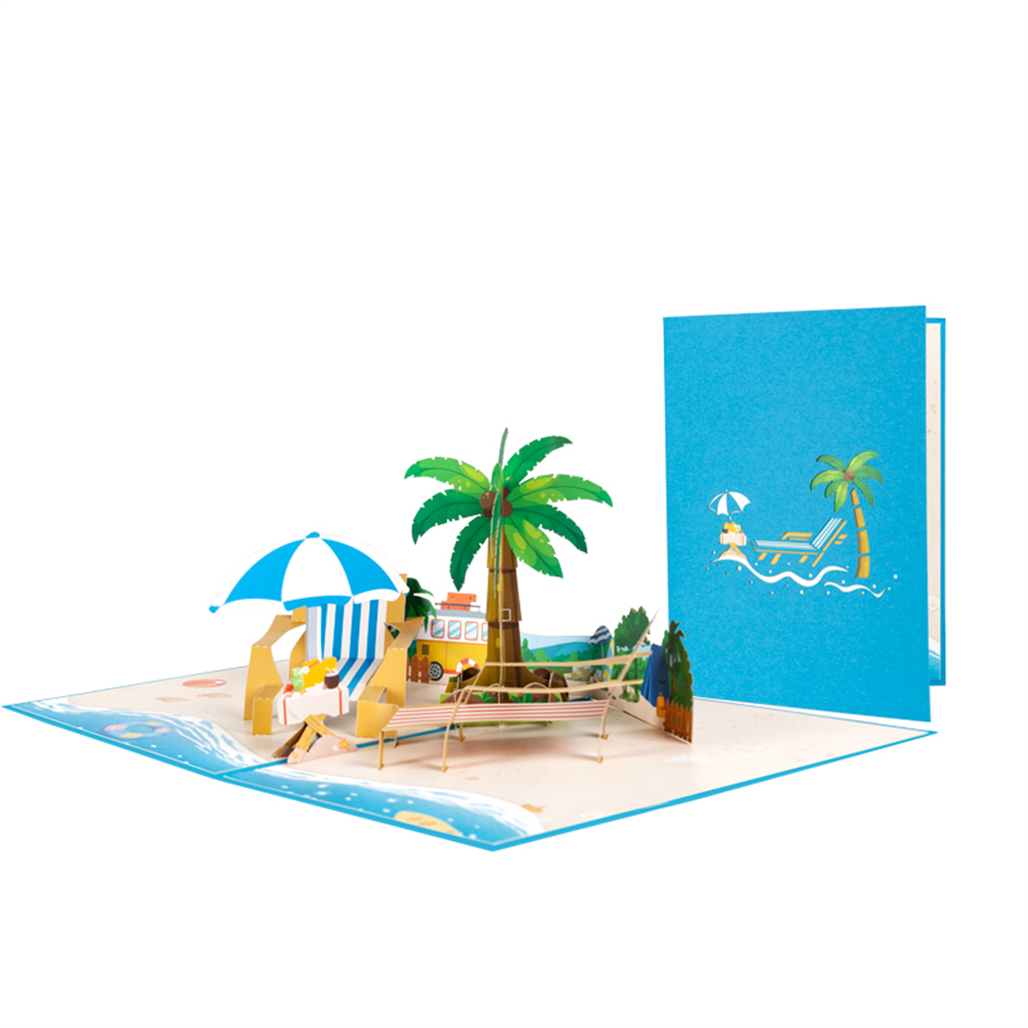 Brightfeel Beach Bliss 3D Summer Pop Up Greeting Card - White
