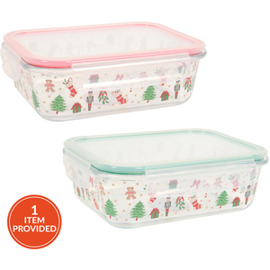 Christmas Glass Lunch Box