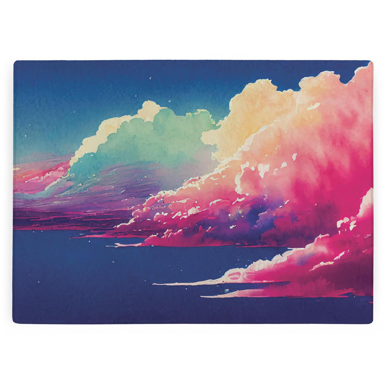 Image of Colourful Clouds Large Smooth Glass Worktop&hellip;