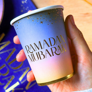 Ramadan Mubarak Party Cups (10pk) - Purple & Gold