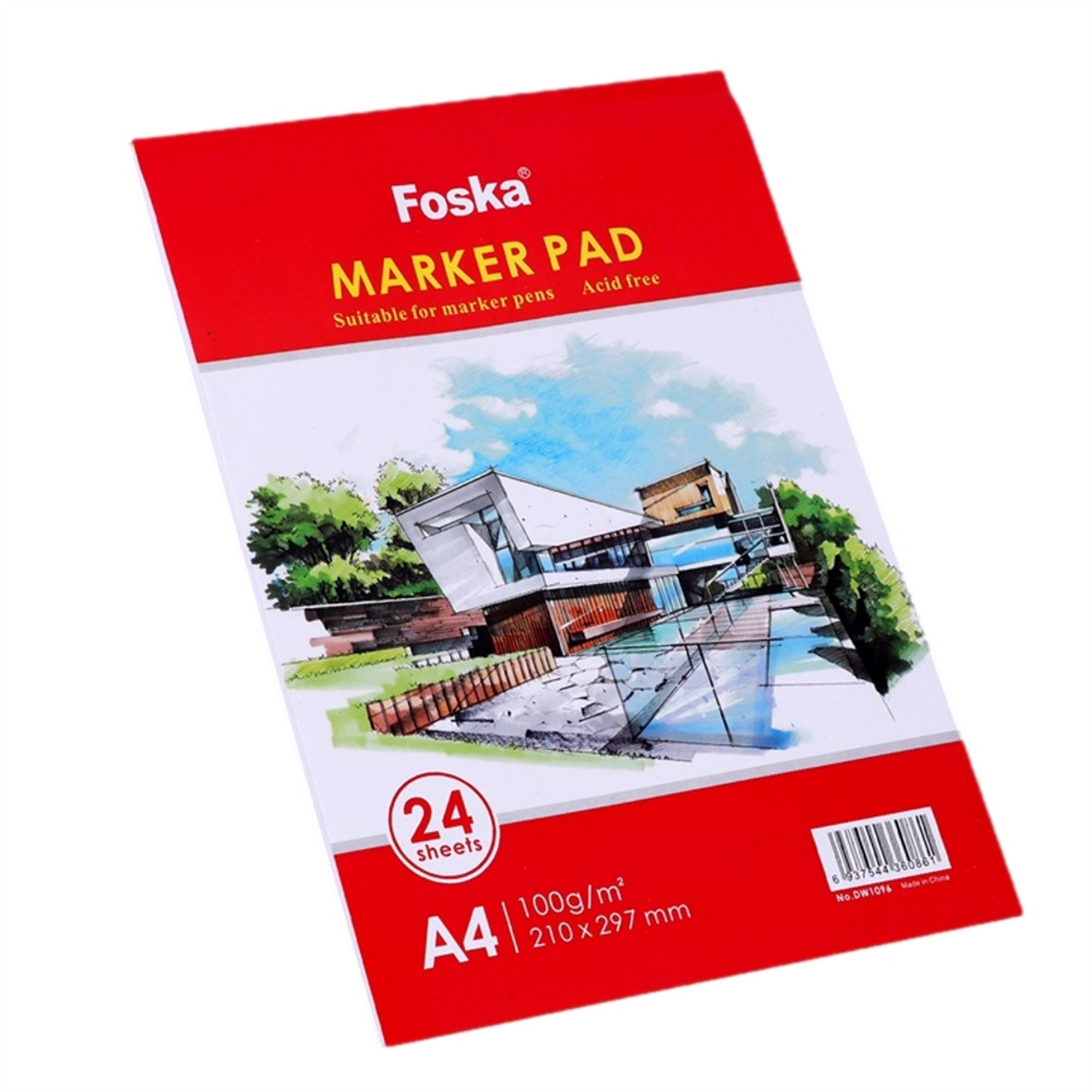 Foska A3 24 Sheets Top Glued Open Marker Pad - A4 / 21Cm