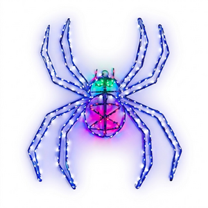 Pegdev Multicolour Metal Spider Outdoor Halloween Light Display