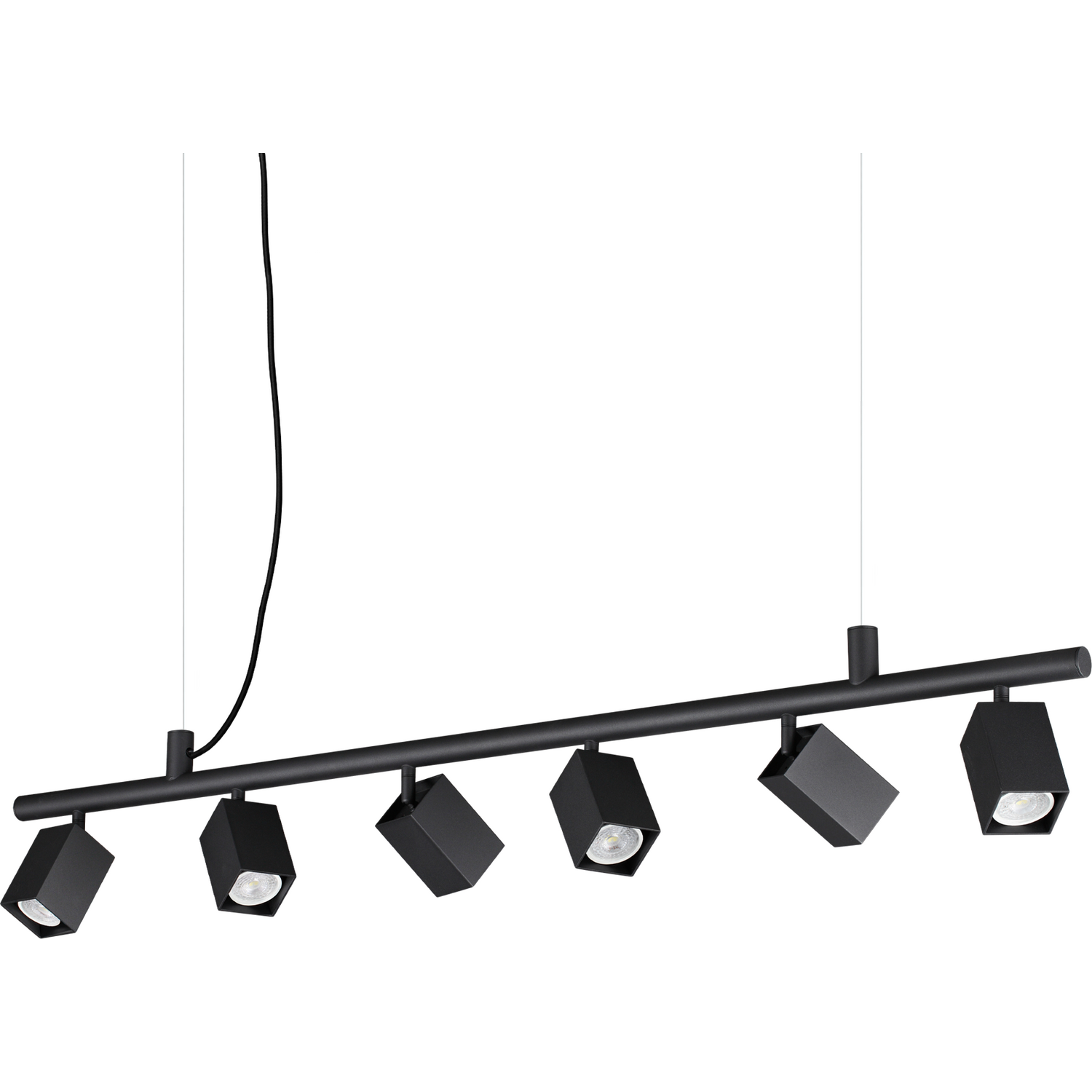 B&Q -  Luminosa Dynamite Square Bar Pendant Ceiling Light Black 6X Gu10 - Image 4