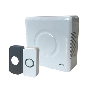 Deta Vimark Wired Door Bell Chime And Push Kit (UK Plug)
