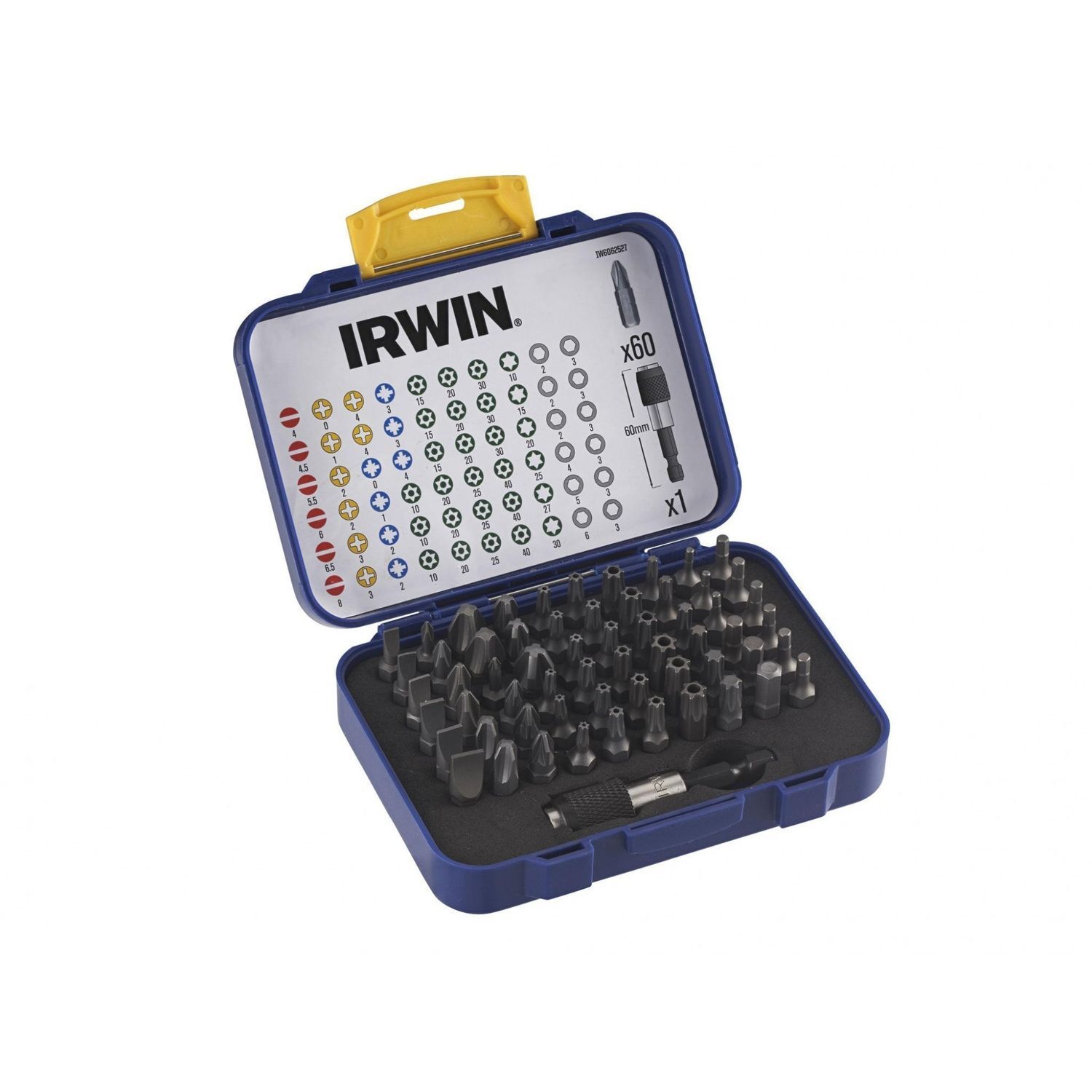 Irwin Colour Coded Screwdriver Bit Set, 61 Piece - Multi Colour