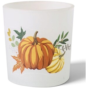 Pumpkin Design Glass Candle Holder