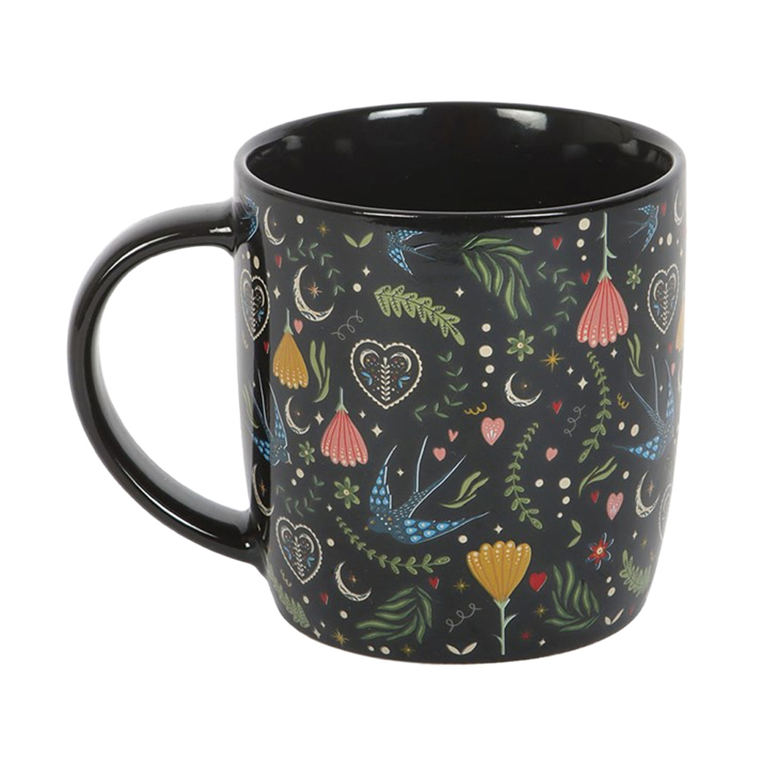 Something Different Midnight Bloom 350Ml Mug A - Black/Multicoloured
