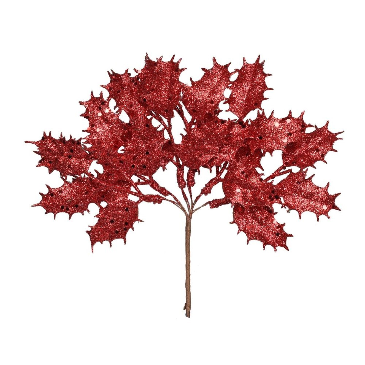  - Glitter Holly Pick H20Cm 4 PackRed - Image 3